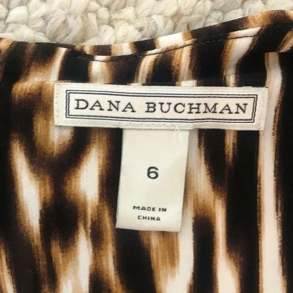 Dana Buchman brown tiger striped mod dress size 6 - Picture 8 of 15
